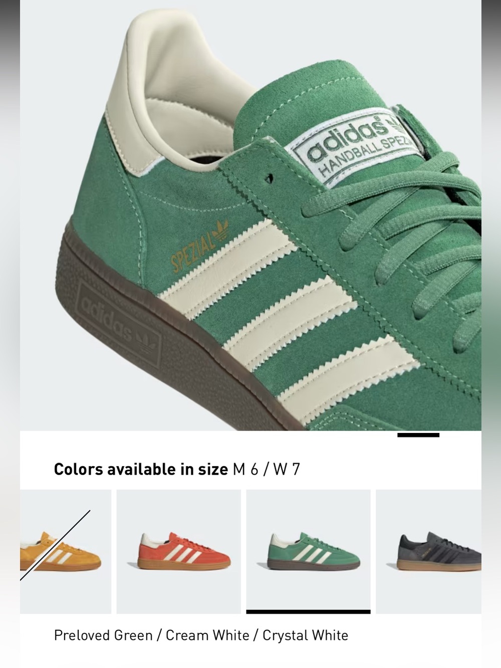 adidas Handball Spezial Preloved Green / Cream White - Picture 7 of 10